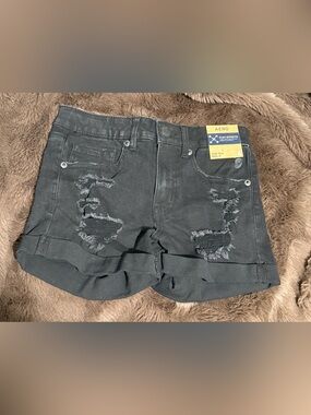 AREO high rise jean shorts